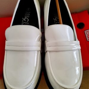 White Patent Leather Loafers Size 9